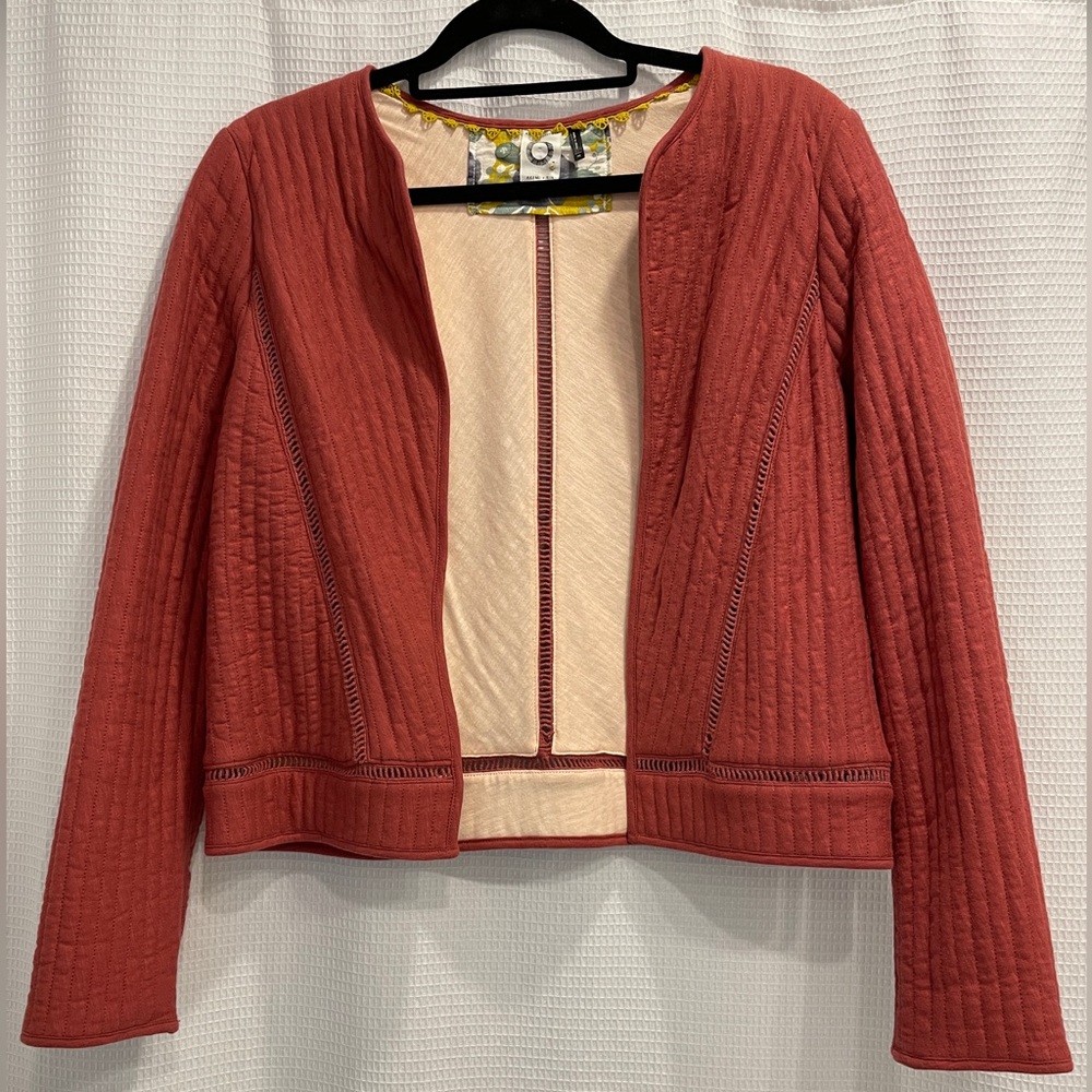 ANTHROPOLOGIE Coral Quilted Blazer